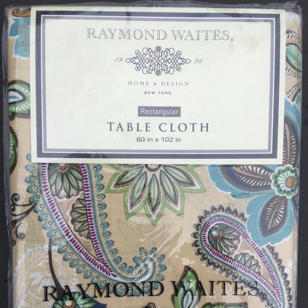 Raymond Waites Tablecloth Paisley Floral 60 X 102” Cotton Rectangular New
